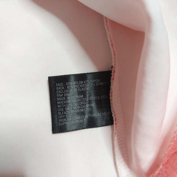 𝅺Worthington Womens V-neck Pink And White Knee Length Cocktail Lace Dress Sz 10 - Picture 4 of 7